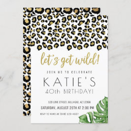 Animalisk utskrift Låt oss Hämta Vild Safari Jungl Inbjudningar