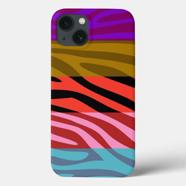 Animalisk utskrift Skin Zebra Retro Colorful Mönst (Baksida)