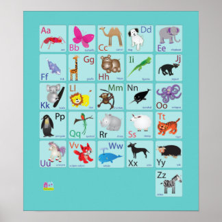 Animaliska alfabet poster