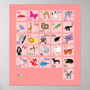 Animaliska alfabet poster
