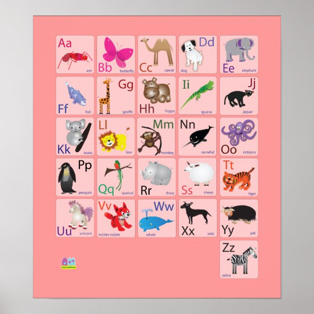 Animaliska alfabet poster (Framsidan)