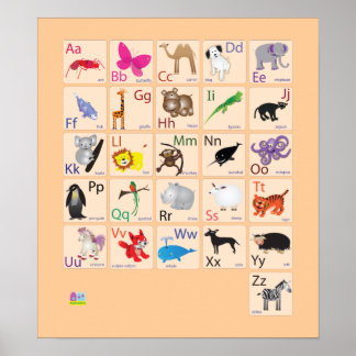 Animaliska alfabet poster
