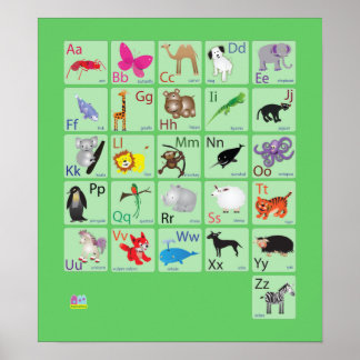 Animaliska alfabet poster