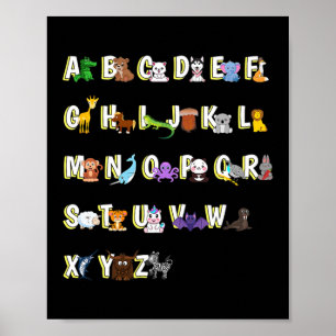 Animaliska alfabet poster