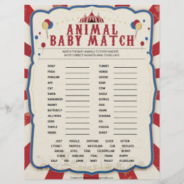 Animaliska Baby-matchningar [Circus-tema] Brevhuvud