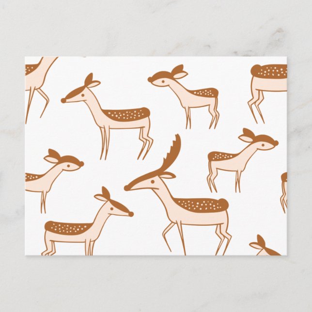 Animaliska Cute hjort Design Vykort (Framsida)