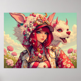 Animaliska flickor med fantasi, korsning poster