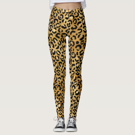 Animaliska guld leggings