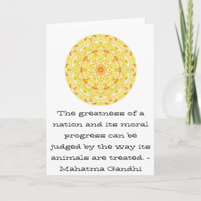 animaliska höger citat - Mahatma Gandhi Kort (Framsida)