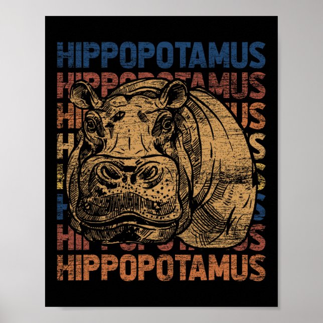 Animaliska Höger Zookeeper Afrika Gift Idea Hippo Poster (Framsidan)