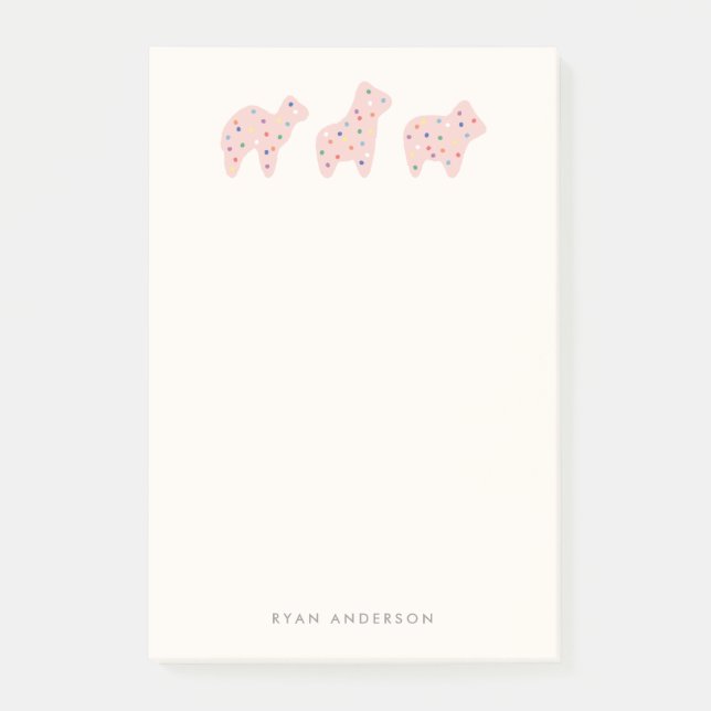 Animaliska kakor Parad Barn Post-it - Jordgubbar Block (Framsida)