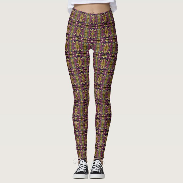 Animaliska katter Mönster Leggings (Framsida)