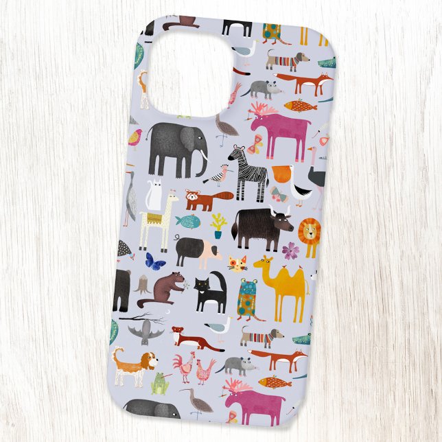 Animaliska menagerier (Fun animal cell phone case with farm, zoo, safari, forest and jungle animals and pets)