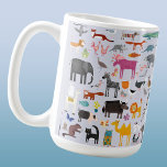 Animaliska menagerier kaffemugg<br><div class="desc">Alla slags roligt- och djurliv för djur älskare och veterinärer överallt. Safaridjur,  djungel,  gård,  fåglar,  sällskapsdjur och vilda djur. Ett monster verkar också ha smugit sig in. Originalkonst av Nic Squirrell.</div>