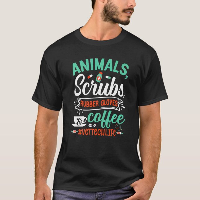 Animaliska spjälhandskar och kaffeteknik L. T Shirt (Framsida)