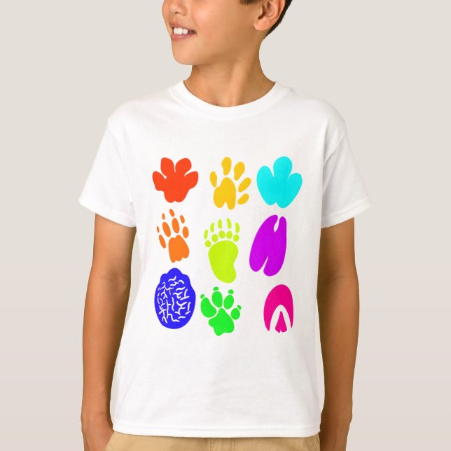 Animaliska Tassavtryck Art T Shirt (Framsida)