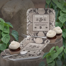 Animaliska utskrifter av snake-taupe-födelsedag