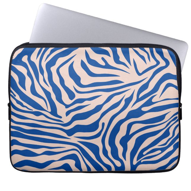 Animaliska utskrifter i Zebra tryck Blue Zebra rän Laptop Fodral (Framsidan)