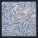 Animaliska utskrifter i Zebra tryck Blue Zebra rän Stenunderlägg<br><div class="desc">Zebra tryck - blue and beige Zebra ränder - vild animal print.</div>