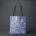 Animaliska utskrifter i Zebra tryck Blue Zebra rän Tygkasse<br><div class="desc">Zebra tryck - blue and beige Zebra ränder - vild animal print.</div>