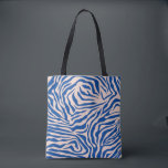 Animaliska utskrifter i Zebra tryck Blue Zebra rän Tygkasse<br><div class="desc">Zebra tryck - blue and beige Zebra ränder - vild animal print.</div>