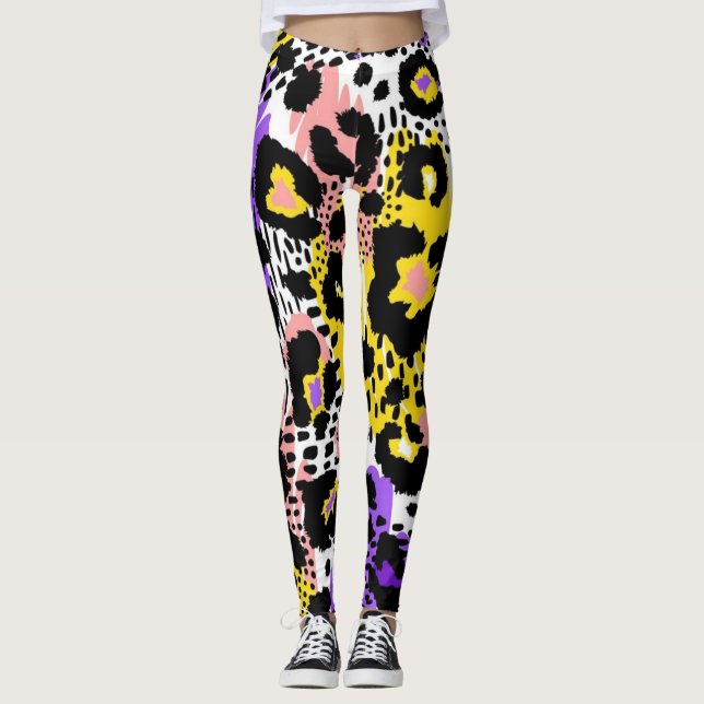 Animaliska utskrifter mönster leggings (Framsida)