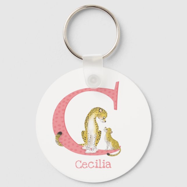 Animaliskt ABC C är avsett för cheetah-nyckelring Nyckelring (Framsida)
