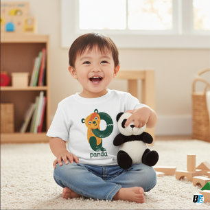 Animaliskt alfabet P för panda T Shirt