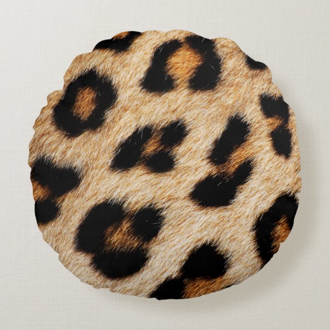 Animaliskt djur av struktur-typ,skinn,mönster,abor rund kudde (Framsidan)