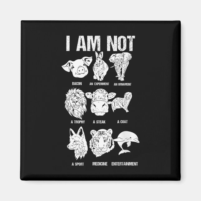 Animaliskt Höger Djurskydd Go Vegan Magnet (Framsidan)