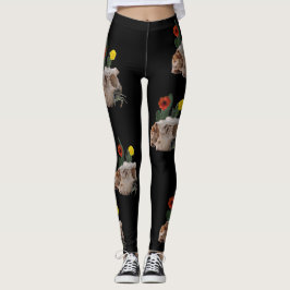 Animaliskt skal, kaktus, blommor och en Cute Spide Leggings