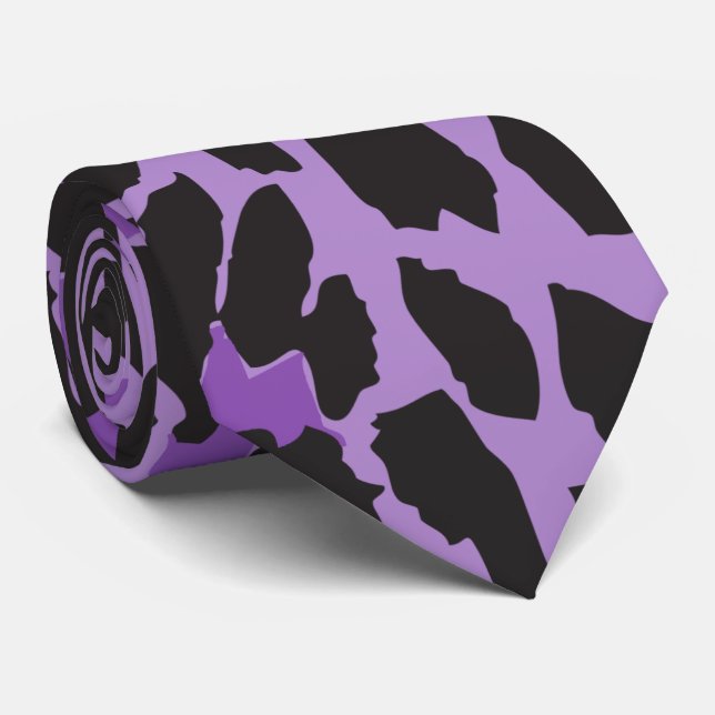 Animaliskt tryck, späckat leopard - Lila Black Slips (Rullad)