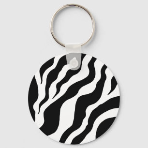 Animaliskt utskrift av Zebra-nyckelkedja Nyckelring