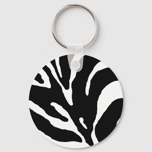 Animaliskt utskrift av Zebra Rand Nyckelring (Framsida)