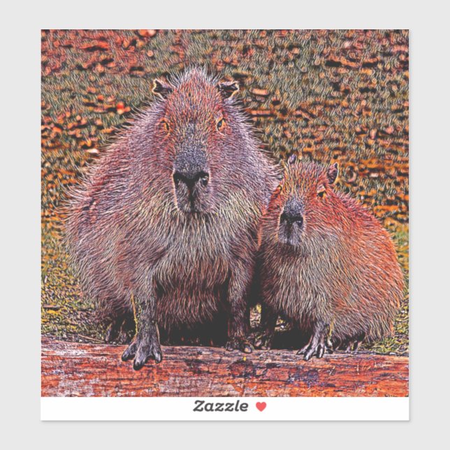 AnimalMix_Capybara_003 Klistermärken (Ark)