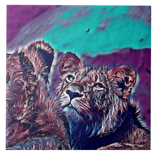 AnimalMix_Lion_008 Kakelplatta (Framsidan)