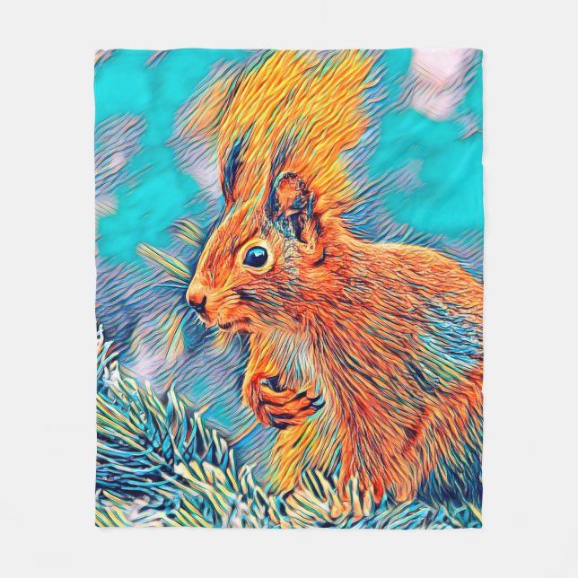 AnimalMix_Squirrel_001 Fleecefilt (Framsidan)