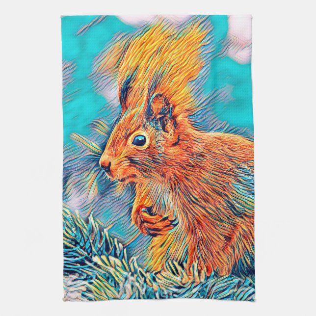 AnimalMix_Squirrel_001 Kökshandduk (Vertikal)