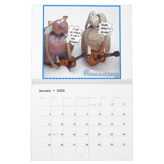 Animalnomics rolig djur kalender (Jan 2026)