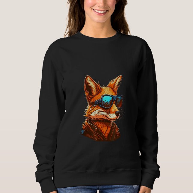 Animals Graphic  Fox Wearing Sunglasses 4 T Shirt (Framsida)