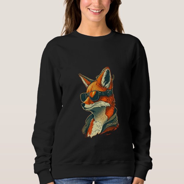Animals Graphic  Fox Wearing Sunglasses 5 T Shirt (Framsida)