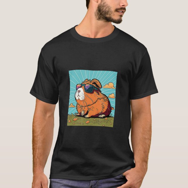 Animals Graphic  Guinea Pig Wearing Sunglasses 1 T Shirt (Framsida)