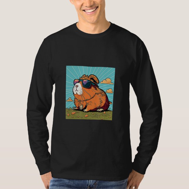 Animals Graphic  Guinea Pig Wearing Sunglasses 1 T Shirt (Framsida)