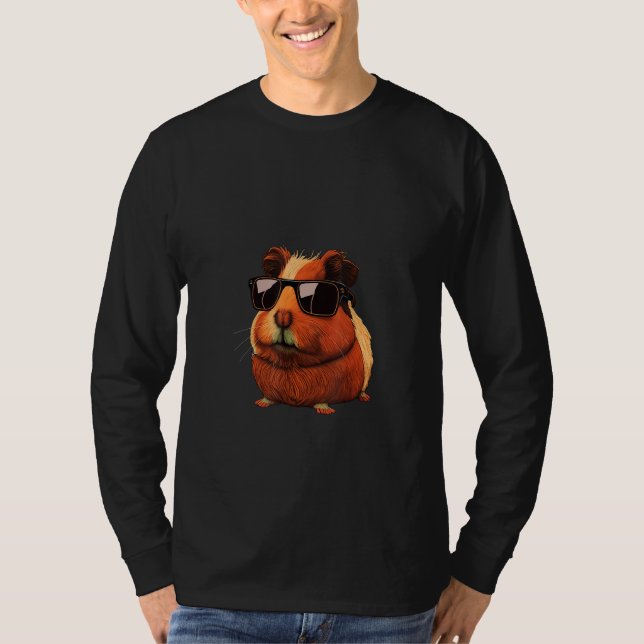 Animals Graphic  Guinea Pig Wearing Sunglasses 3 T Shirt (Framsida)