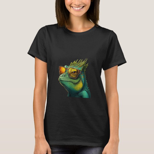 Animals Graphic  Iguana Wearing Sunglasses 1 T Shirt (Framsida)