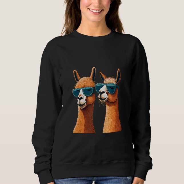 Animals Graphic  Llama Wearing Sunglasses 3 T Shirt (Framsida)