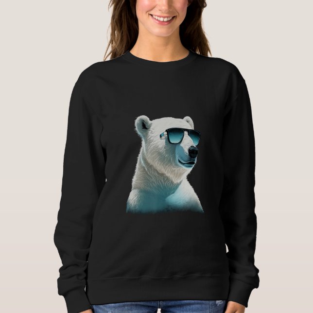 Animals Graphic  Polar Bear Wearing Sunglasses T Shirt (Framsida)