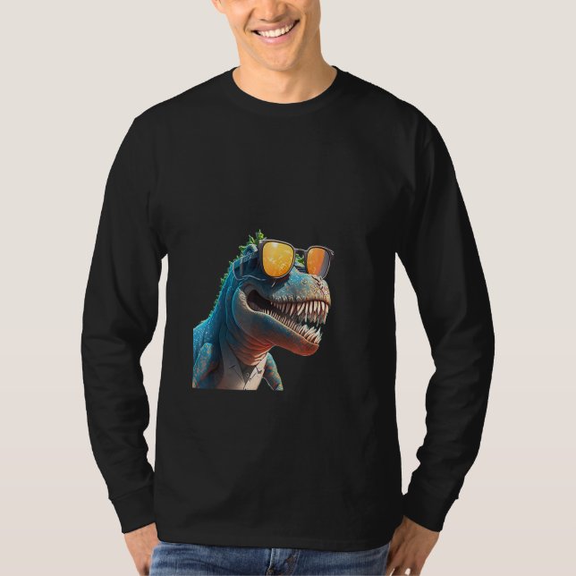 Animals Graphic  rex Dinosaur Wearing Sunglasses T Shirt (Framsida)