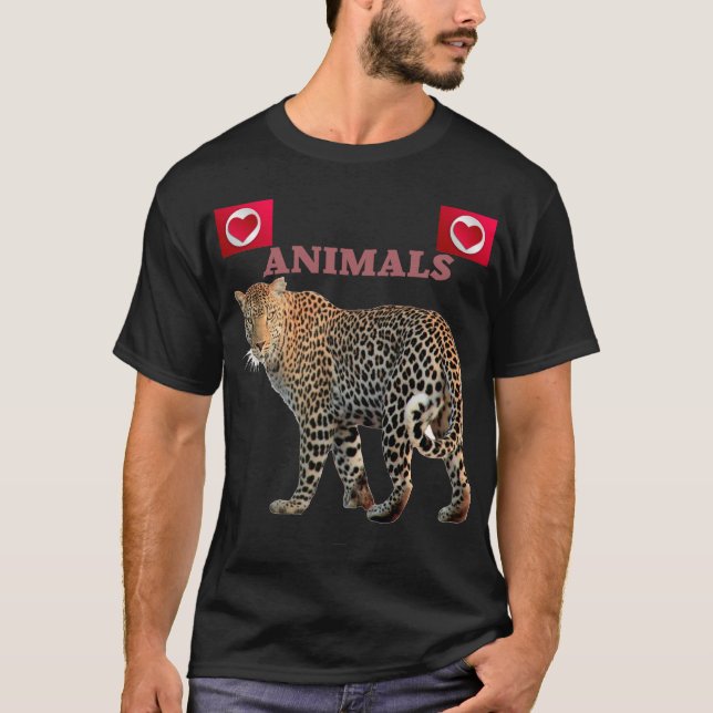 Animals I love You,Pets Retro Wild Novelty T Shirt (Framsida)