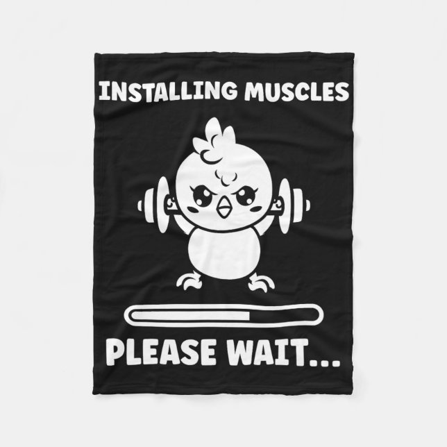 Animals Installing Muscles Fitness Bodybuilding Ch Fleecefilt (Framsidan)